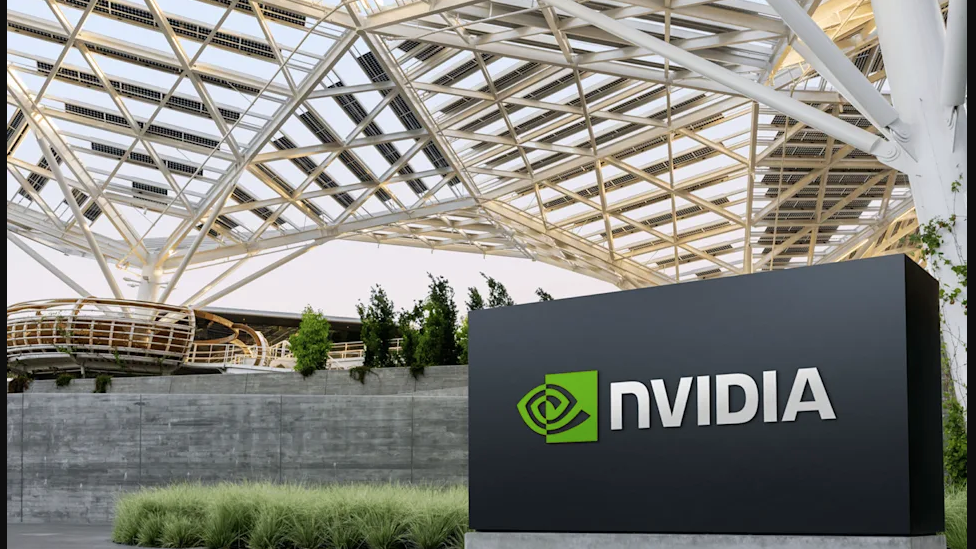 NVIDIA headquarters building and logo sign in Santa Clara, California